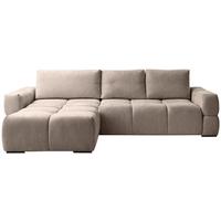 Ecksofa Taremi, Beige S: 173x299 cm - Beige/Schwarz, Design, Textil (173/299cm) - Stylife