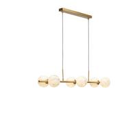 Hängeleuchte Carrera 6-Flammig höhenverstellbar - Goldfarben/Weiß, Basics, Glas/Metall (105/30cm) - It's about Romi