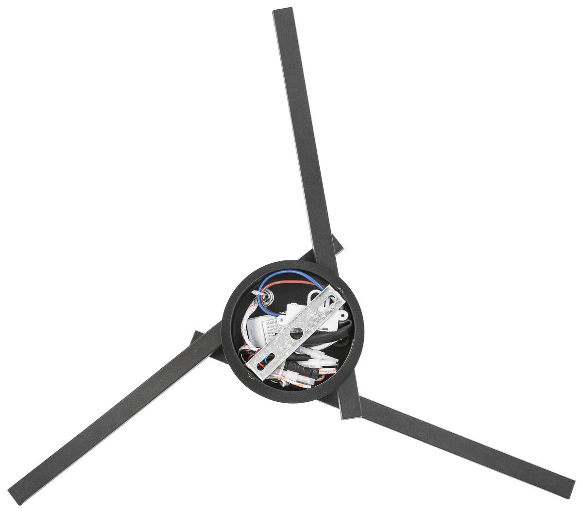 STROPNÍ LED SVÍTIDLO ITO - černá, Moderní, kov/plast (56/56/11cm) - Mömax