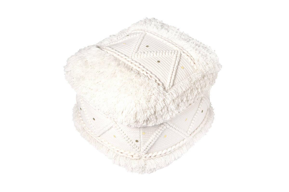 Pouf Bohist Baumwolle Creme DxH: 50x45 cm - Creme, Trend, Textil (50/45/50cm) - Kayoom
