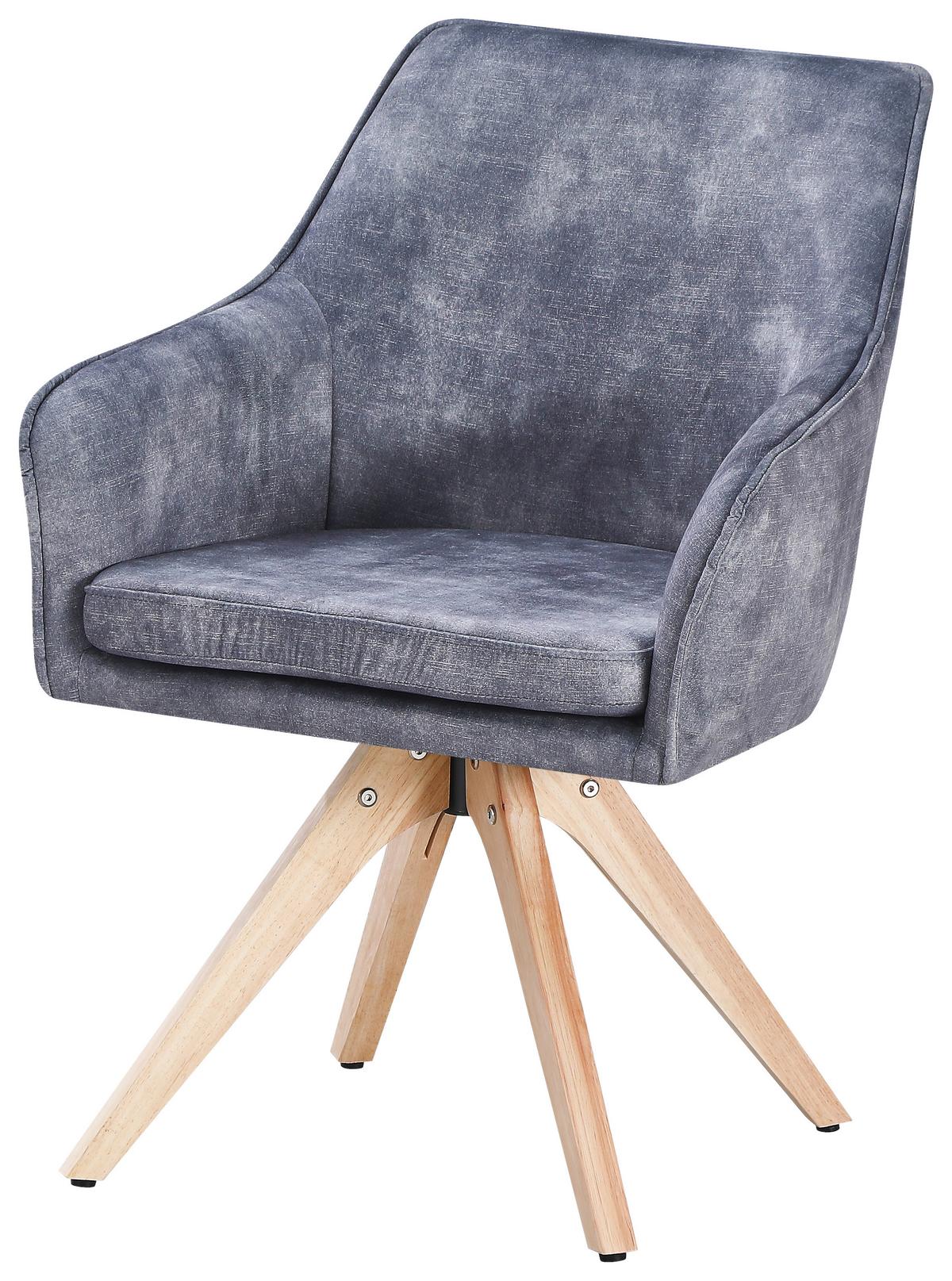 Vierfußstuhl Lisa Grau Echtholz Beine - Naturfarben/Grau, KONVENTIONELL, Holz/Textil (62/83/63cm)