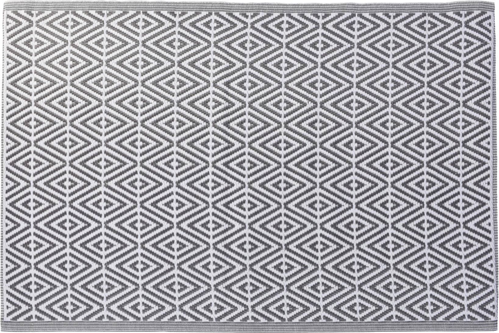 Outdoorteppich Grau/Weiß 120x180 cm - Weiß/Grau, Basics, Textil (120/180cm)