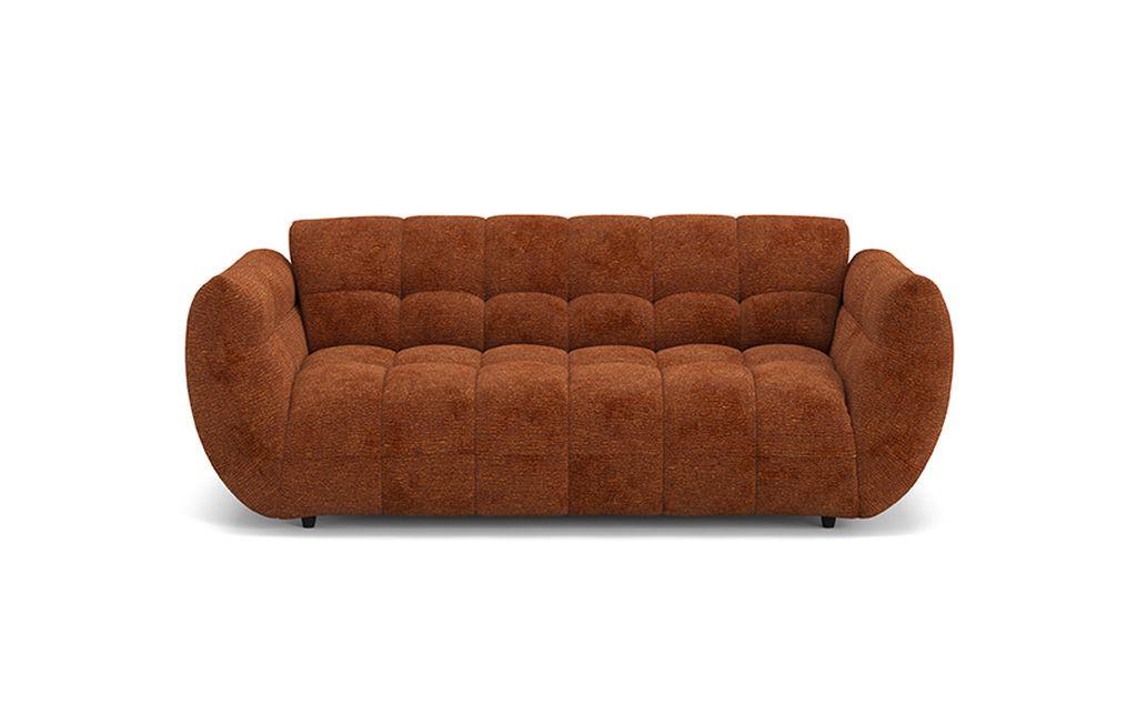 Velká pohovka PANDA, terracottová žinylka CLOUD - černá/terracotta, Trend, textil/plast (218/81/104cm)