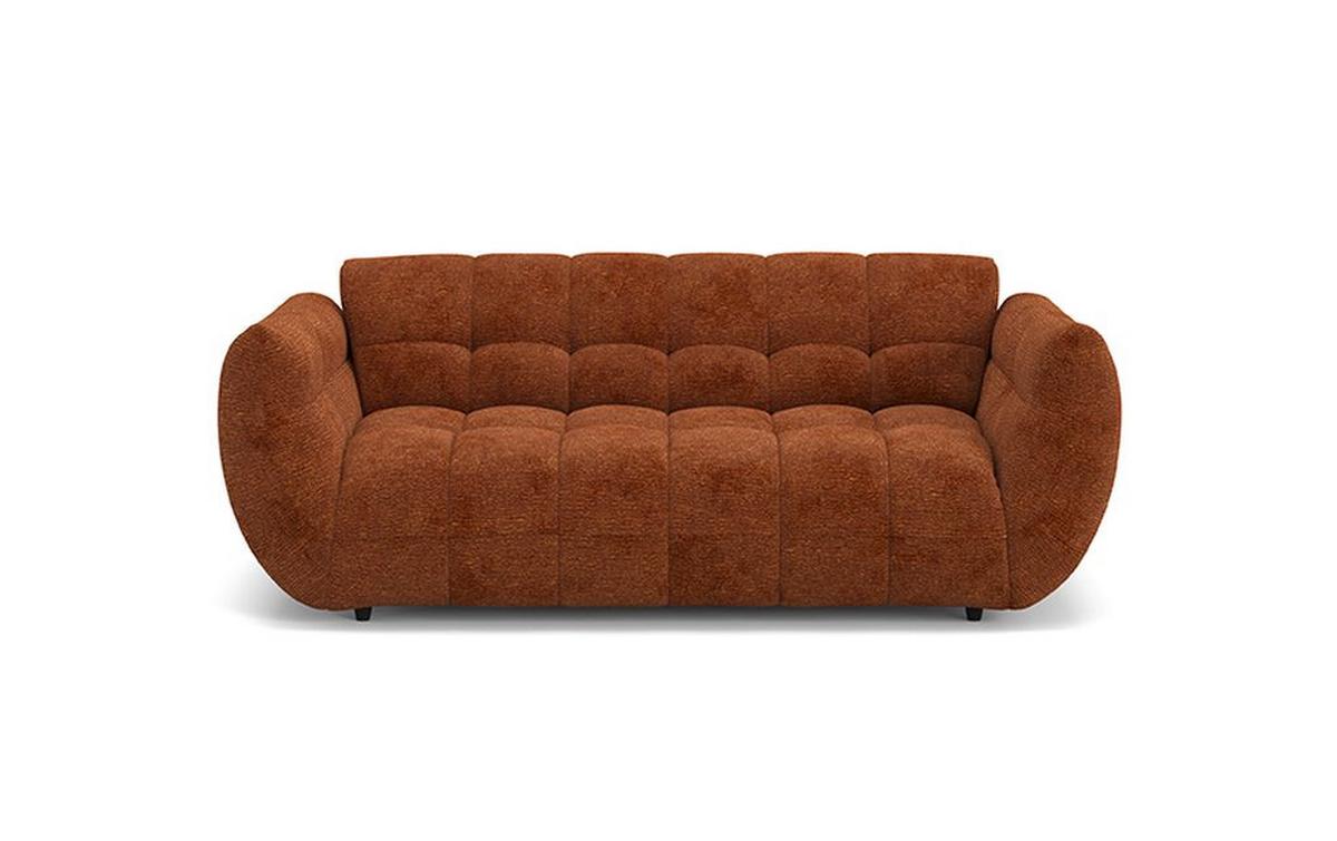 Velká pohovka PANDA, terracottová žinylka CLOUD - černá/terracotta, Trend, textil/plast (218/81/104cm)