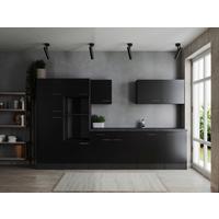 Küchenleerblock Oliver Grau, Schwarz B: 340 Cm - Schwarz/Grau, Design, Holzwerkstoff (340cm) - Respekta