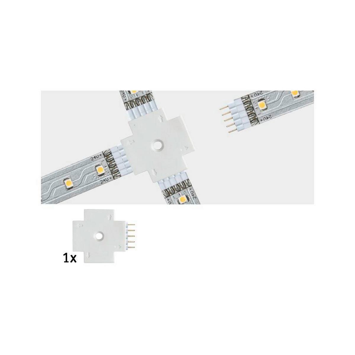 Led-streifen Connerctor 4-Fach Verbindung Weiß - Weiß, Basics, Kunststoff (3,2/0,6cm) - Paulmann