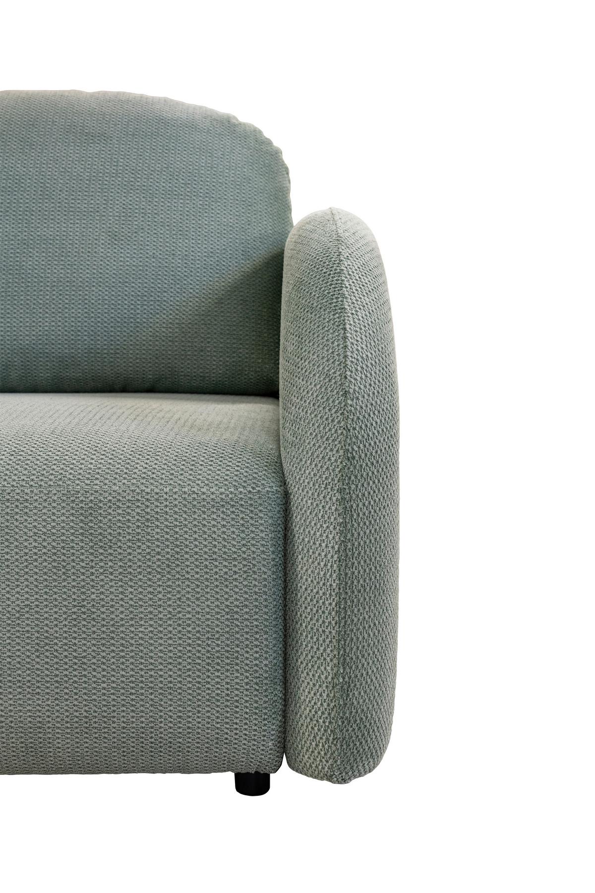 Rozkladacia pohovka ROMA, mätovozelená - čierna/mätovozelená, Design, textil (230/90/105cm)