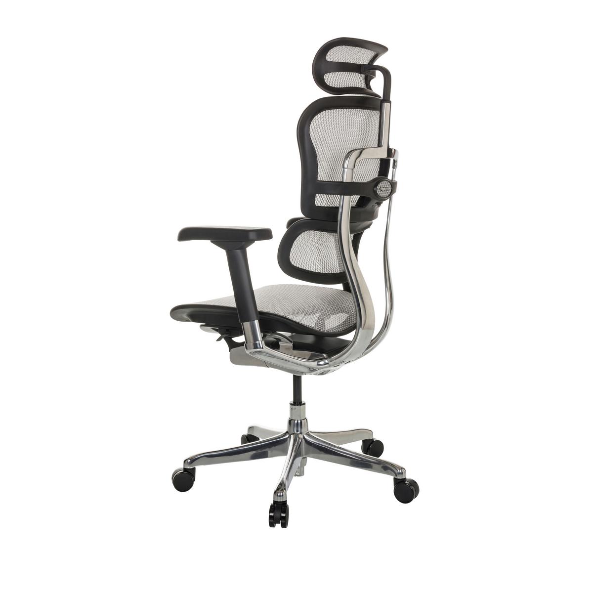 Drehstuhl Ergohuman I - Silberfarben/Hellgrau, Basics, Kunststoff/Textil (69/119-144/65cm) - MID.YOU