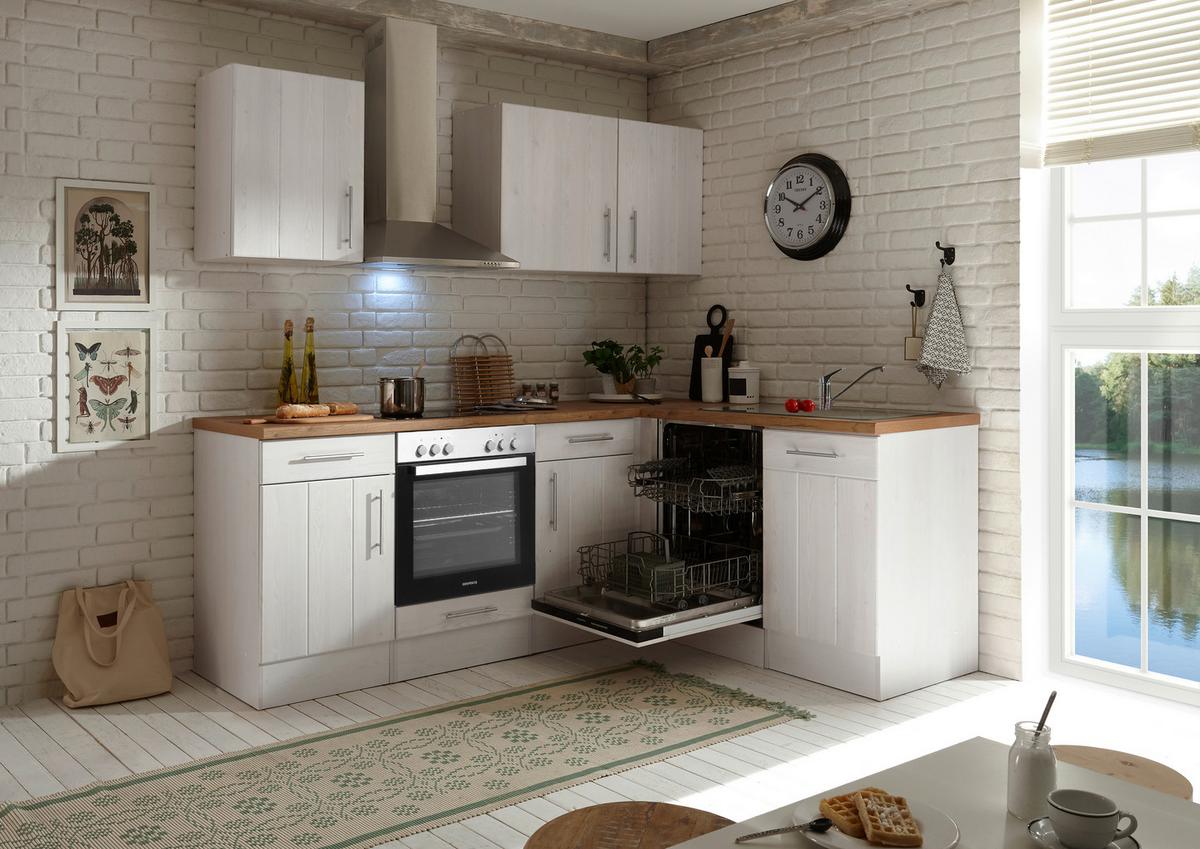 Eckküche Anton Landhaus - Wildeiche/Lärchefarben, Basics, Holzwerkstoff (220/172cm) - Respekta