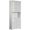 Hochschrank Amanda B: 73 cm Weiß - Silberfarben/Weiß, MODERN, Holzwerkstoff (73/190/31cm) - MID.YOU
