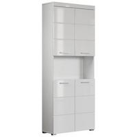 Hochschrank Amanda B: 73 Cm Weiß - Silberfarben/Weiß, MODERN, Holzwerkstoff (73/190/31cm) - MID.YOU