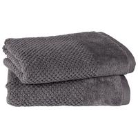 HANDTUCHSET Popcorn 2er Set Anthrazit - Anthrazit, Basics, Textil (50/100cm)