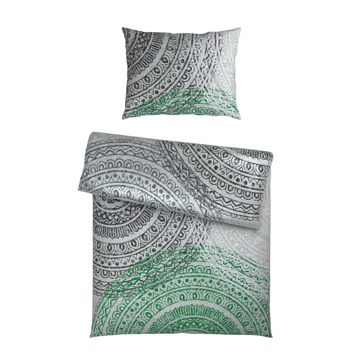 Bettwäsche Java - Grau/Grün, ROMANTIK / LANDHAUS, Textil - James Wood