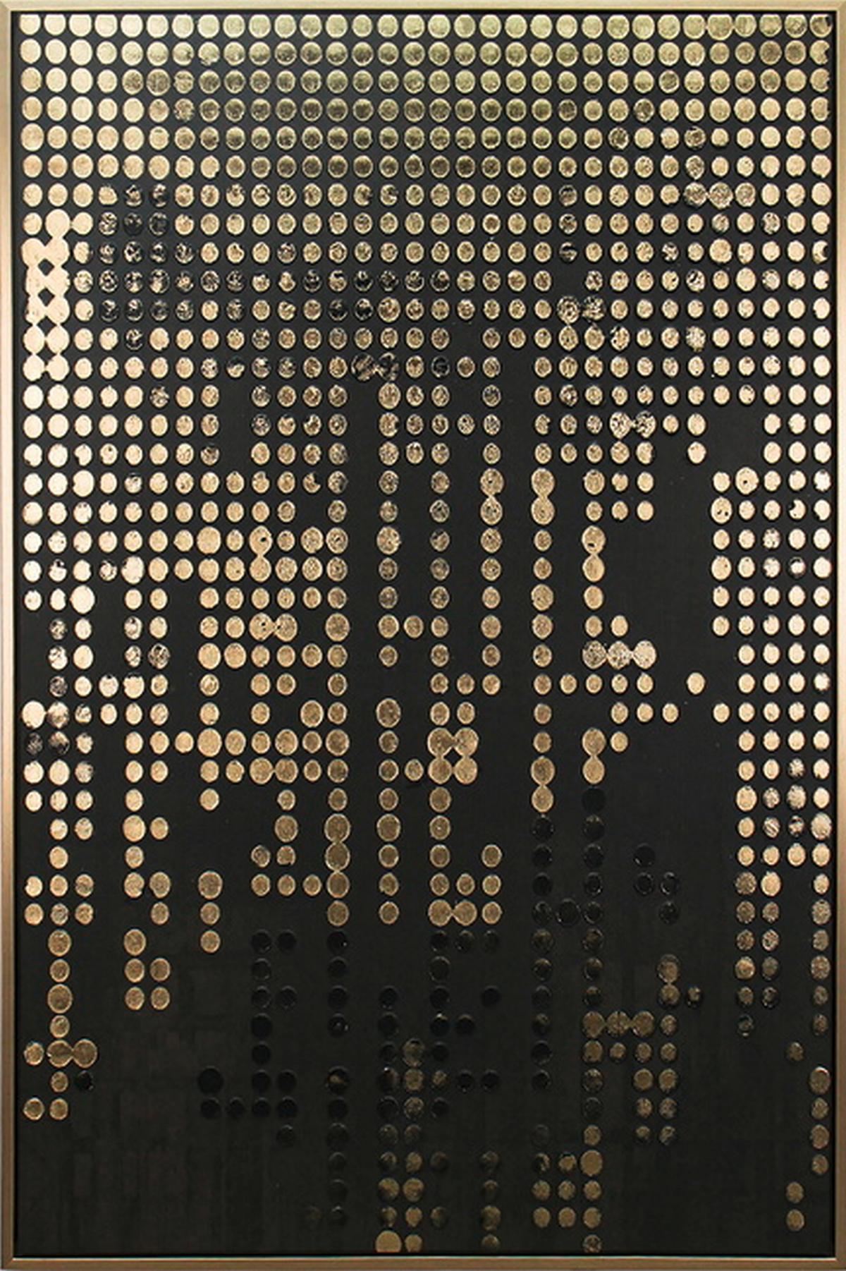 Obraz na plátne 80x120cm - čierna/zlatá, Modern, kompozitné drevo/textil (80/120/3,8cm) - Mömax