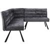 Eckbank  YURi Grau, Schenkel: 176x214 cm - Schwarz/Grau, LIFESTYLE, Textil/Metall (176-214/68/88cm) - Livetastic