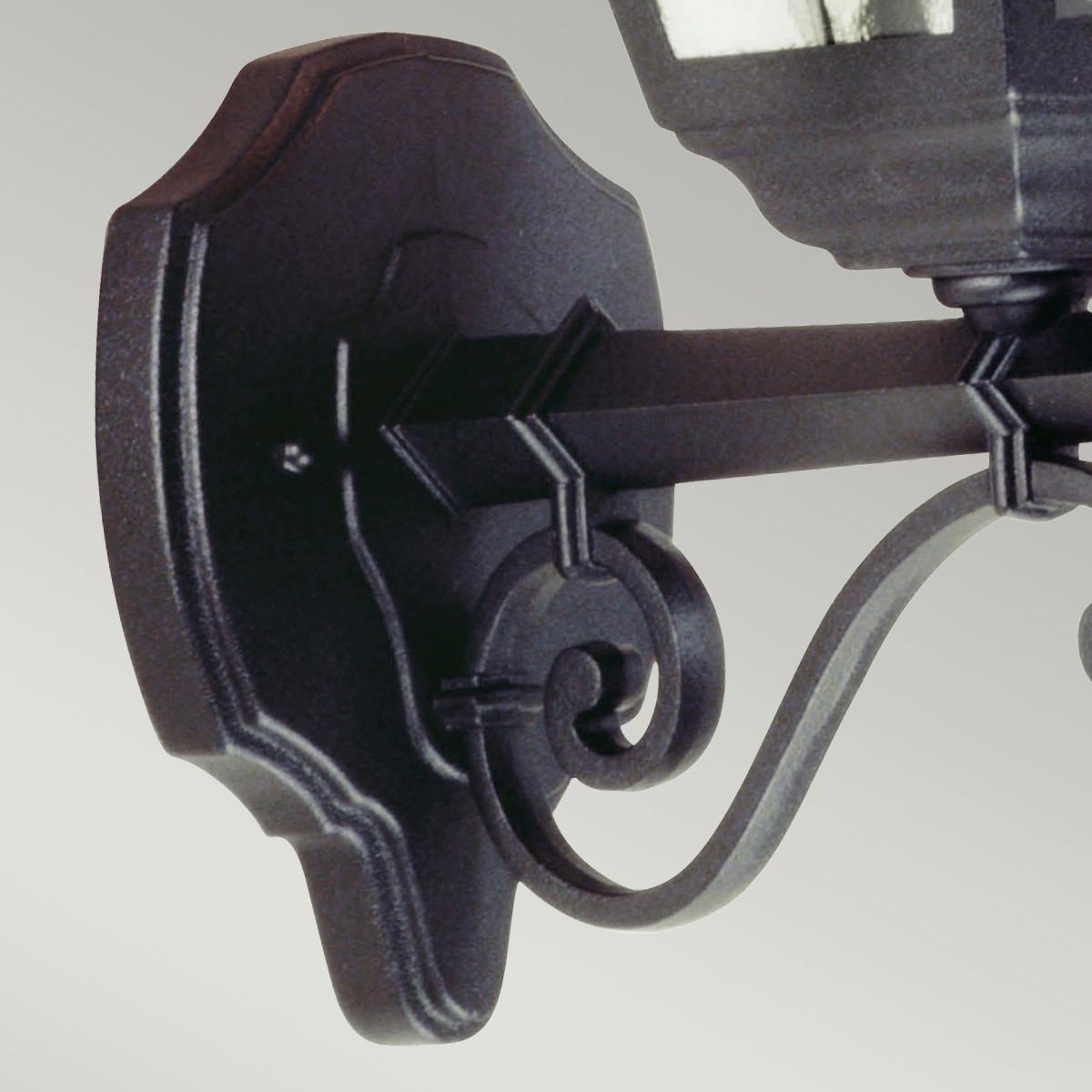 Außenwandleuchte 100 Watt Metall Glas, Wandmontage - Schwarz, Basics, Glas/Metall (18.4/45cm) - Elstead Lighting