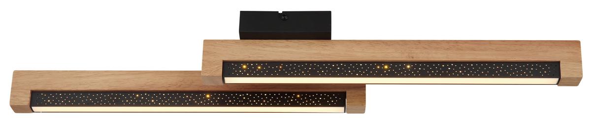 Led-deckenleuchte 67849d - Dunkelbraun/Schwarz, Natur, Kunststoff/Metall (70/13/8cm) - Globo