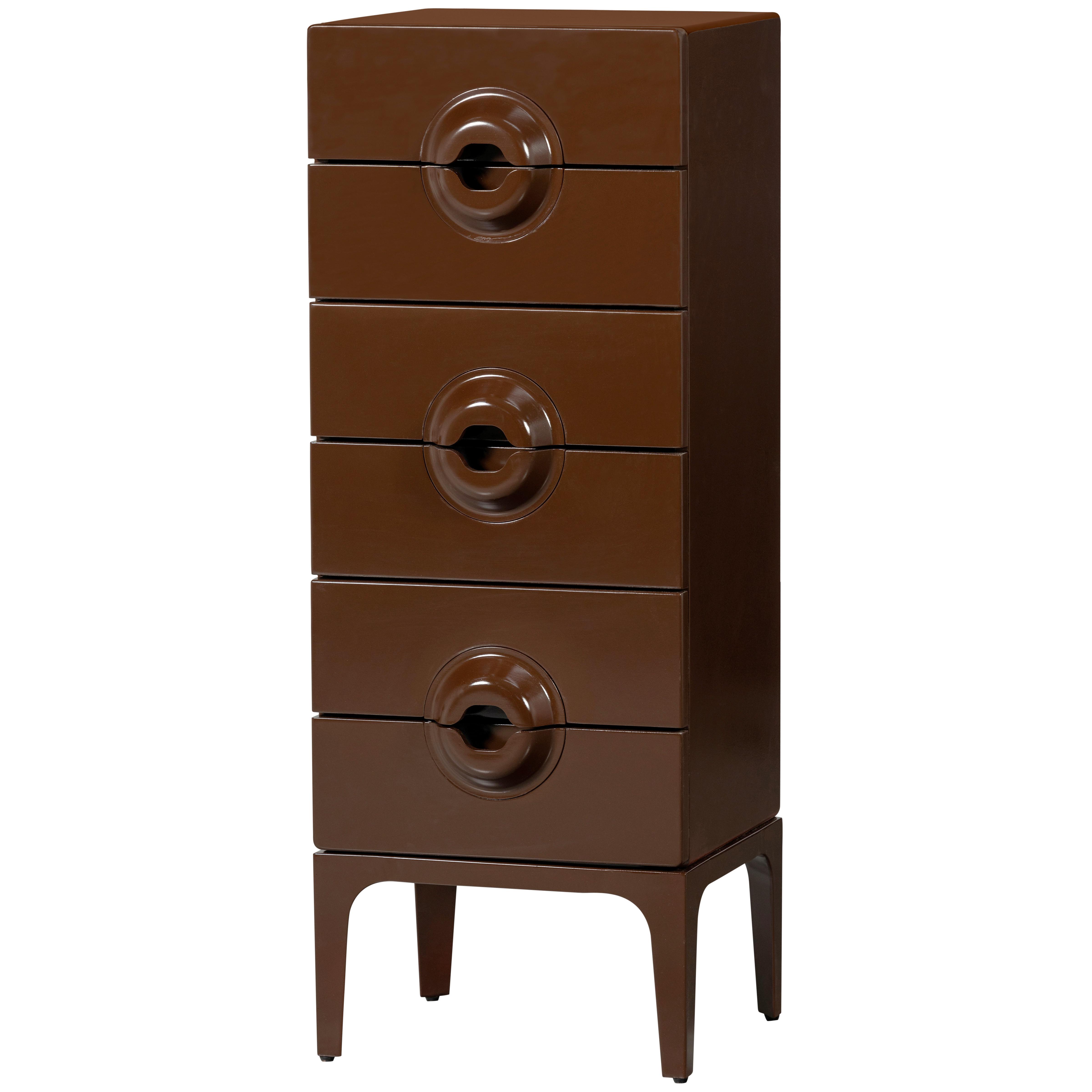 Kommode Merge Braun, Rot B: 44cm - Rot/Braun, Design, Holz (44/120/45cm) - Livetastic