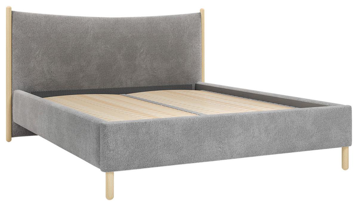 Polsterbett Nature Anthrazit Lf: 180x200 cm - Anthrazit/Buchefarben, MODERN, Holz/Holzwerkstoff (180/200cm) - MID.YOU