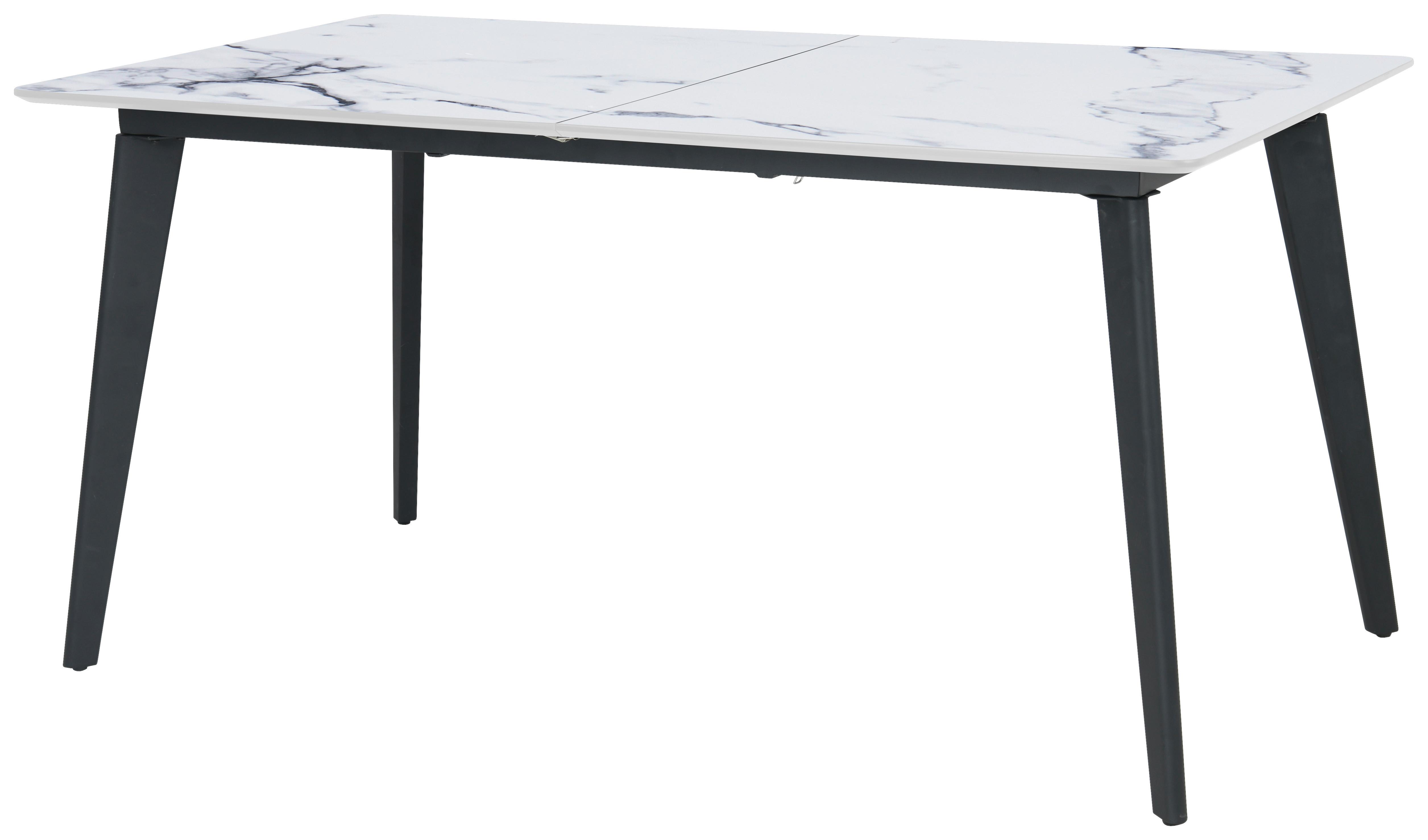 Esstisch Alvaro - Schwarz/Weiß, LIFESTYLE, Holzwerkstoff/Metall (180/220/75/100cm) - MID.YOU