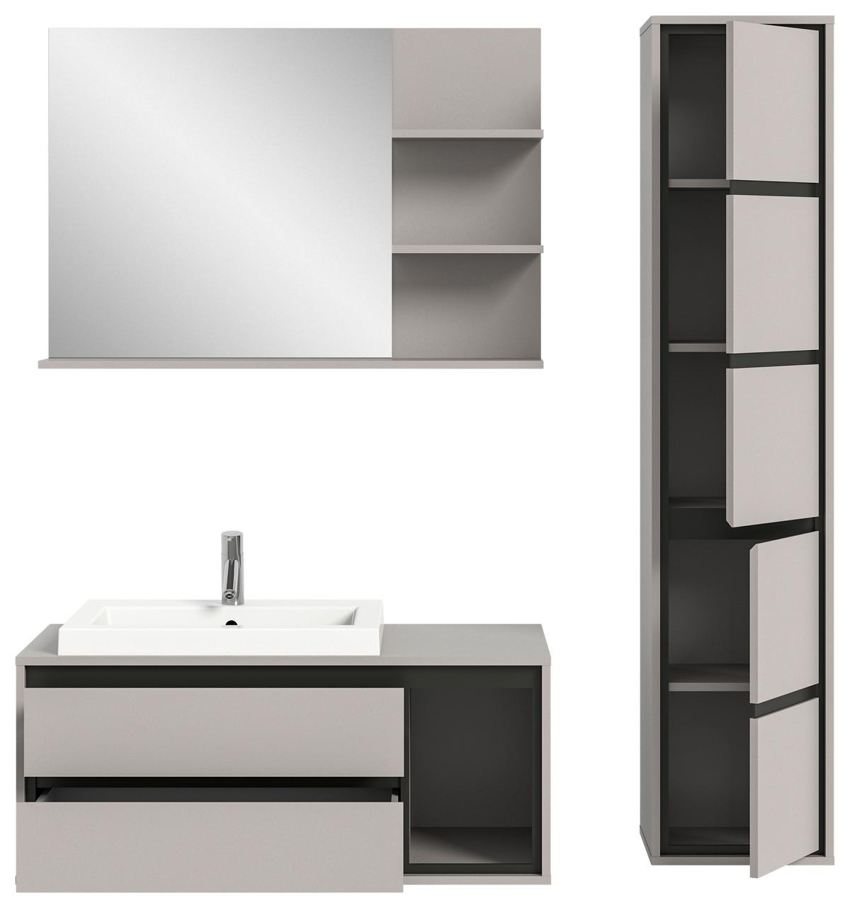 Wandspiegel Jaru Grau B: 100 Cm - Grau, MODERN, Holzwerkstoff (100/69/16cm) - MID.YOU