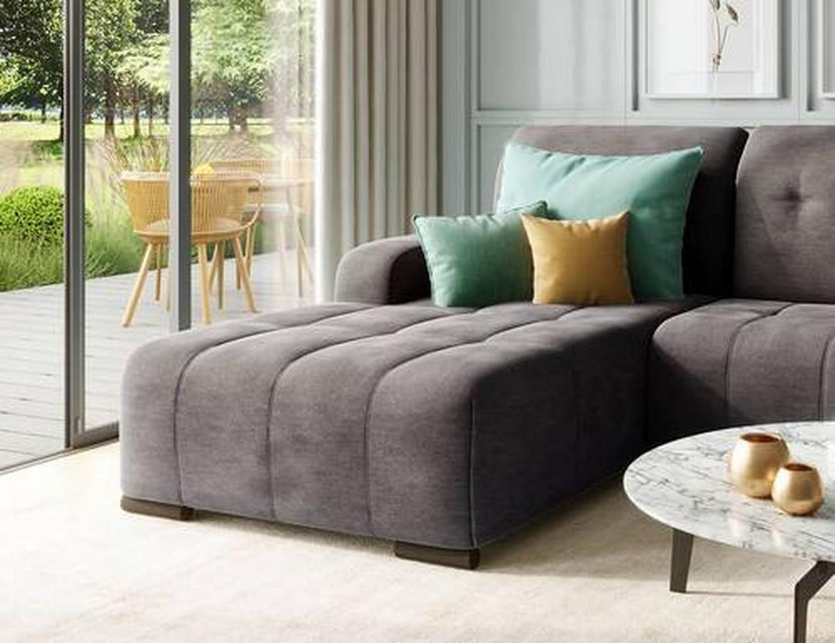 Ecksofa Vicari - Anthrazit/Schwarz, MODERN, Textil (292/185cm) - Livetastic