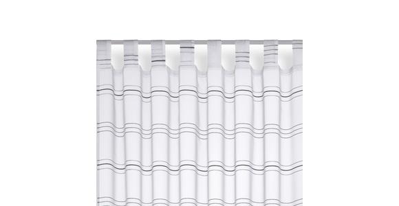 Vorhang mit Schlaufen und Band Halina 145x245 cm Weiß/ Silber - Silberfarben/Weiß, KONVENTIONELL, Textil (145/245cm) - Luca Bessoni