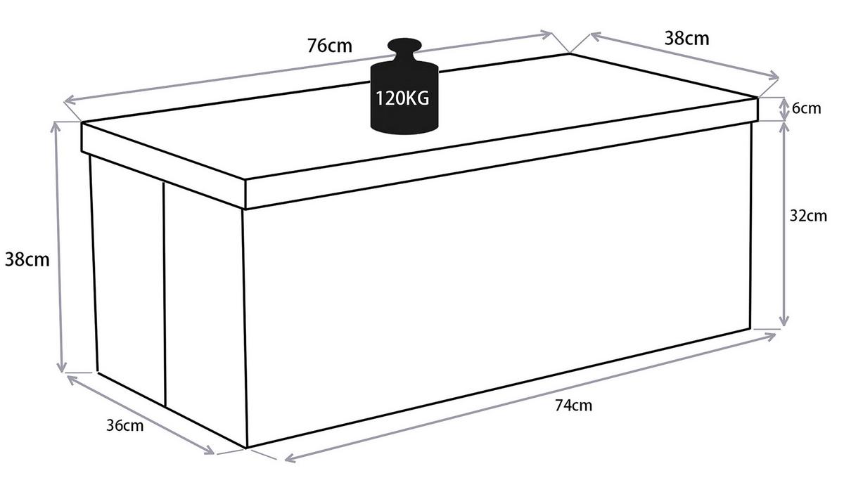 Sitzbox Boxas Anthrazit B: 76 cm - Anthrazit, Basics, Holzwerkstoff/Kunststoff (76/38/38cm) - MID.YOU