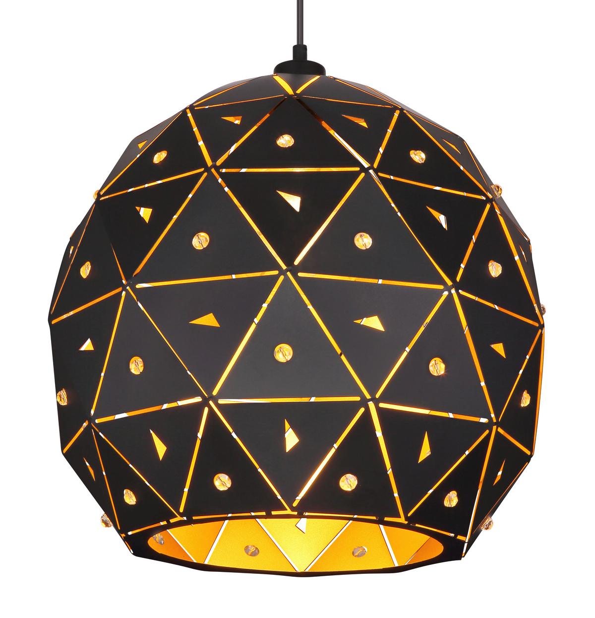 Hängeleuchte Jodie H: 120 cm 1 Flammig - Klar/Goldfarben, Basics, Glas/Metall (40/120cm) - Globo