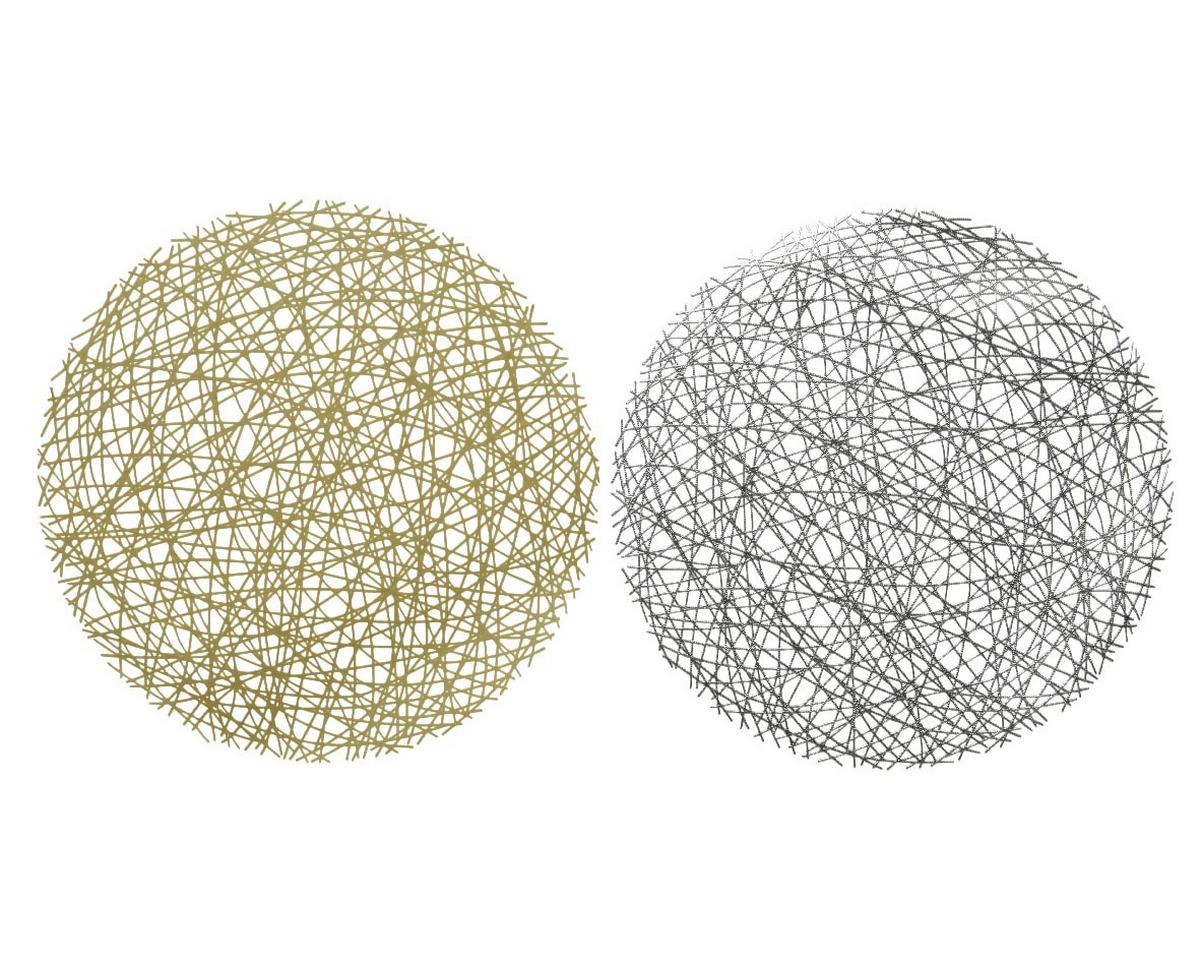 Prostíraní ANGELICA - barvy stříbra/barvy zlata, Basics, plast (38cm)