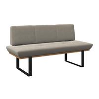 Sitzbank Tristan Webstoff beige, B:170cm - Beige/Schwarz, MODERN, Holz/Textil (170/48/90cm) - James Wood