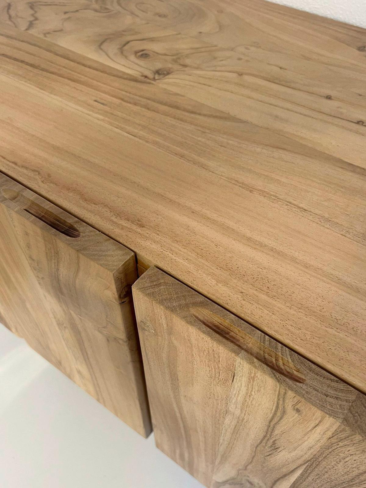 Lowboard Akaziefarben B: 160cm - Chromfarben/Akaziefarben, Natur, Holz (160/56/46cm) - Livetastic