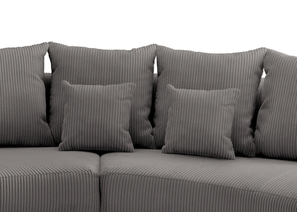 Wohnlandschaft Limoncello Grau S: 300/160 Cm - Schwarz/Grau, Design, Textil (300/160cm) - Livetastic