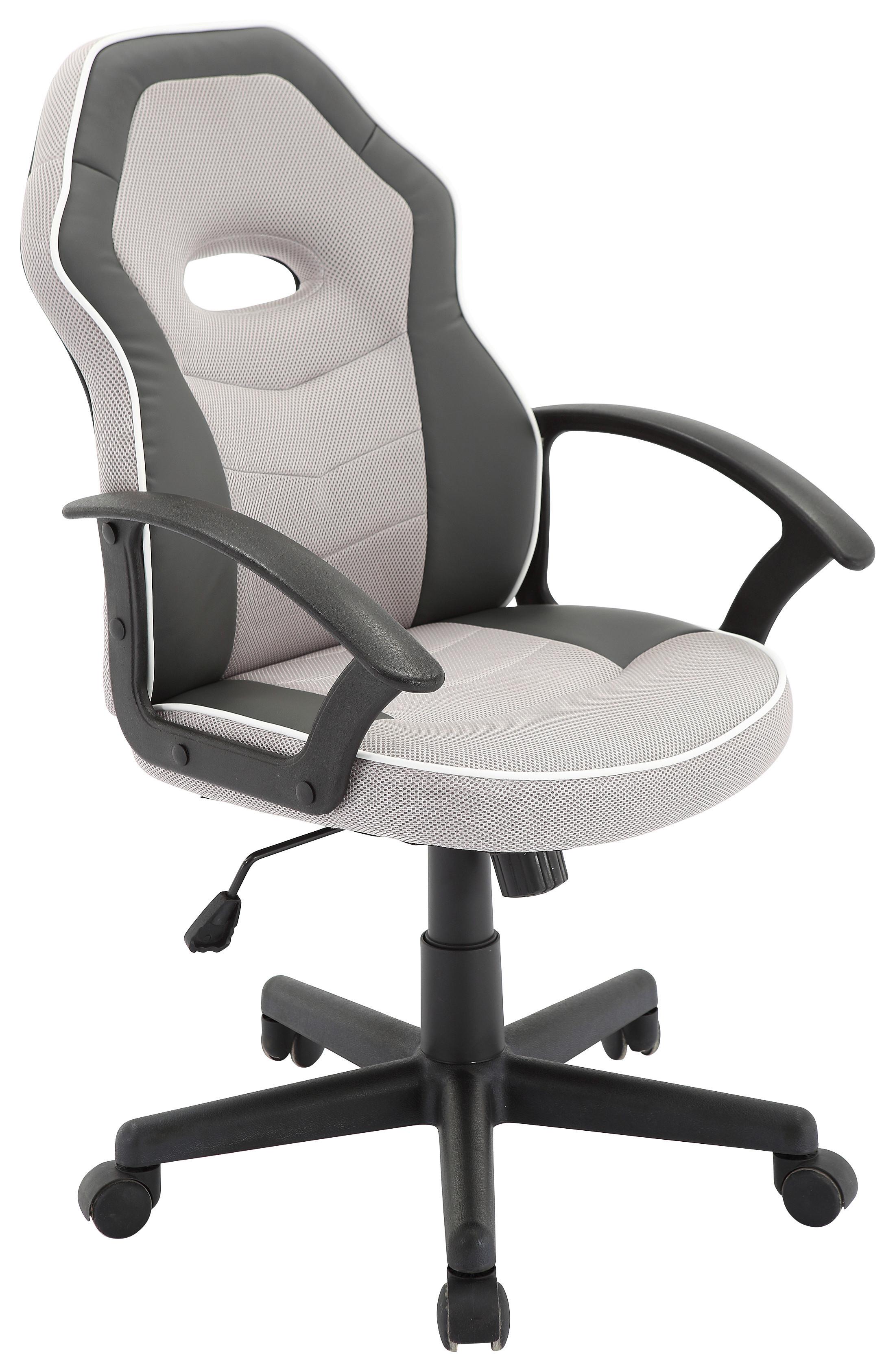 Otočná Židle Rico - šedá/bílá, Moderní, kov/textil (56,5/95-105/61cm) - Modern Living