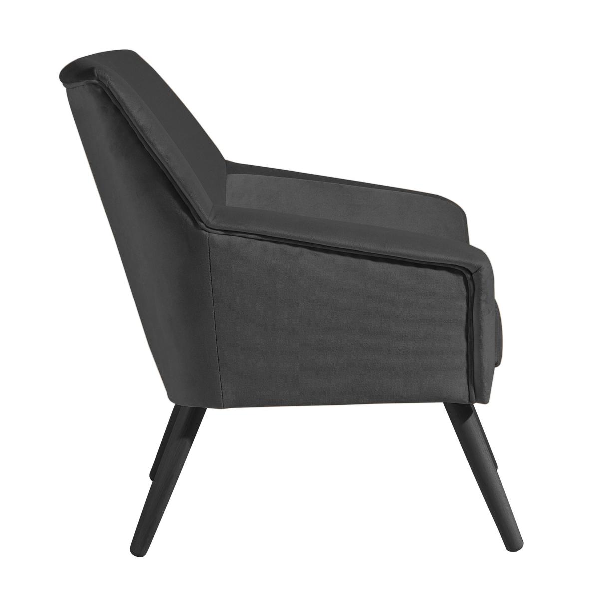 Polstersessel Mit Armlehnen Alegro Samt Anthrazit - Anthrazit/Schwarz, Design, Textil (67/81/71cm) - Max Winzer