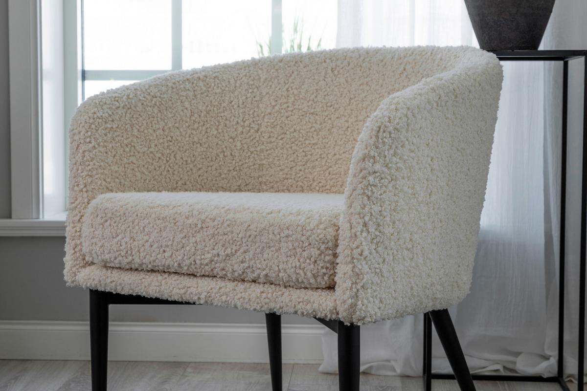 Sessel Fluffy - Schwarz/Weiß, Design, Kunststoff/Textil (66/70,5/64cm) - Livetastic