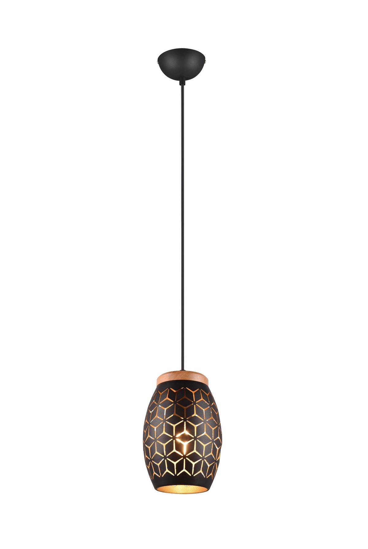 Pendelleuchte R31571080 Bidar - Goldfarben/Schwarz, KONVENTIONELL, Holz/Metall (15/150cm)