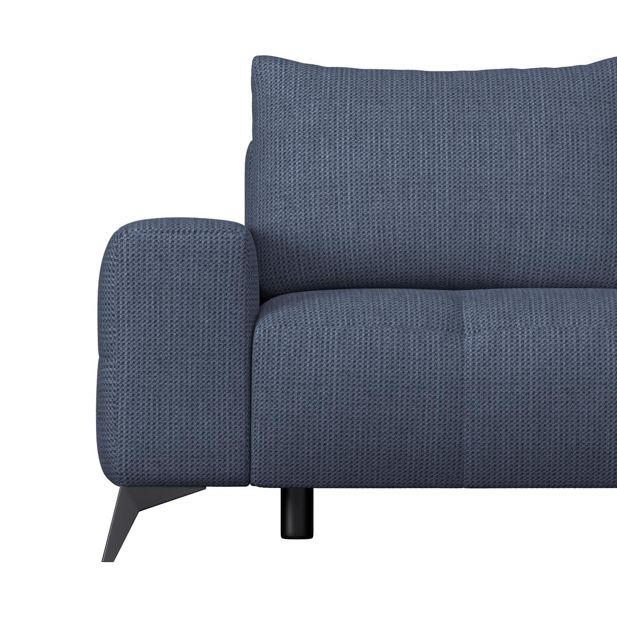 Ecksofa Mauro Blau, mit Schlaffunktion - Blau/Schwarz, Trend, Textil (290/175cm) - Luca Bessoni