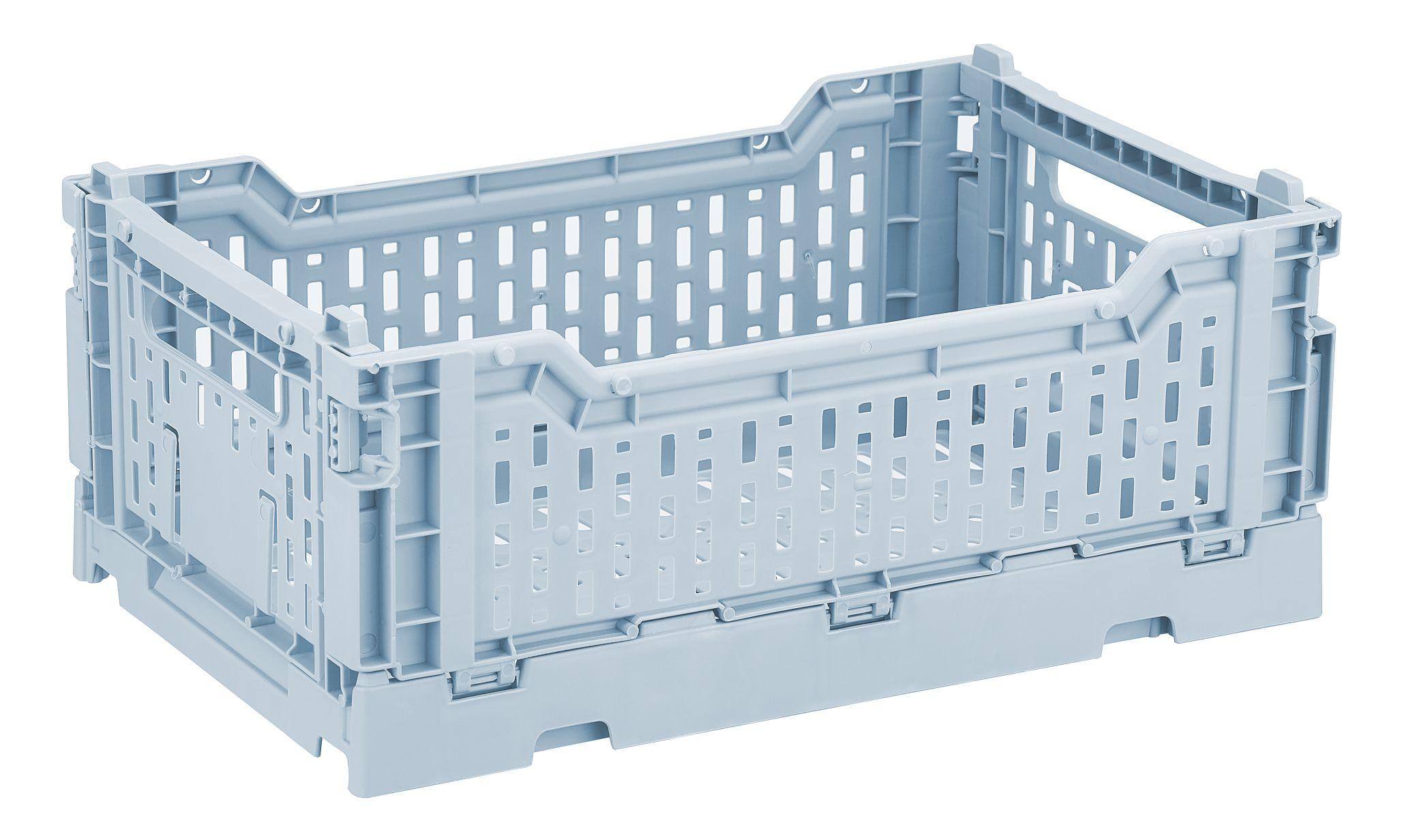 Faltbox Chaline Kunststoff 27x17x10,5 cm - Blau/Weiß, Basics, Kunststoff (27/10,5/17cm) - Homezone
