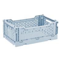 Faltbox Chaline Kunststoff 27x17x10,5 Cm - Blau/Weiß, Basics, Kunststoff (27/10,5/17cm) - Homezone