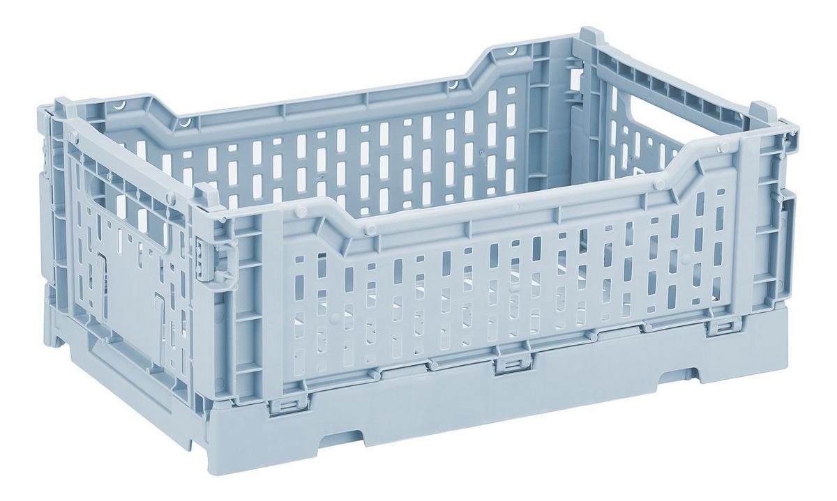 Faltbox Chaline Kunststoff 27x17x10,5 Cm - Blau/Weiß, Basics, Kunststoff (27/10,5/17cm) - Homezone