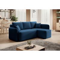 Ecksofa Hadson Blau S: 206x150 cm - Blau/Schwarz, Design, Textil (206/150cm) - MID.YOU