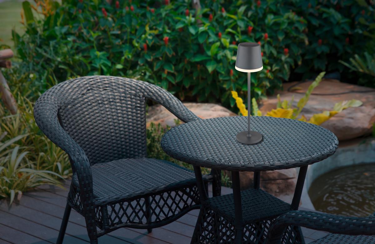 Solarleuchte 36637a - Anthrazit/Schwarz, Design, Kunststoff/Metall (11/26-41cm) - Globo