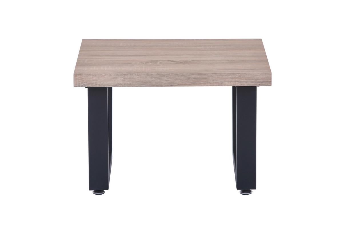 Couchtisch Naturfarben B: 60 cm - Schwarz/Naturfarben, Design, Holzwerkstoff/Metall (60/60/40cm) - Livetastic