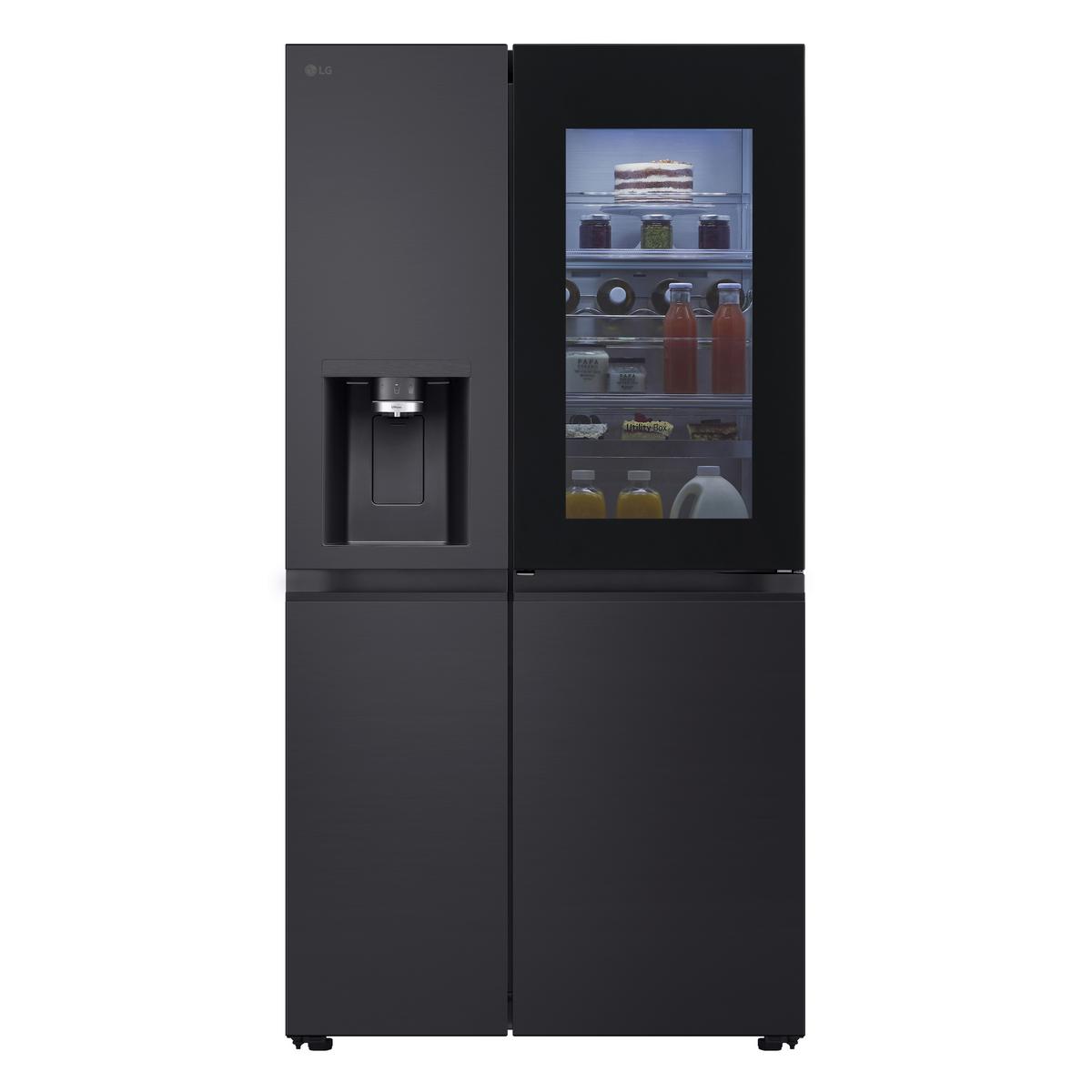 Kühl-Gefrier-Kombination LG Gsxe90evdd - Schwarz, Basics, Glas/Kunststoff (91.3/179/73.5cm)