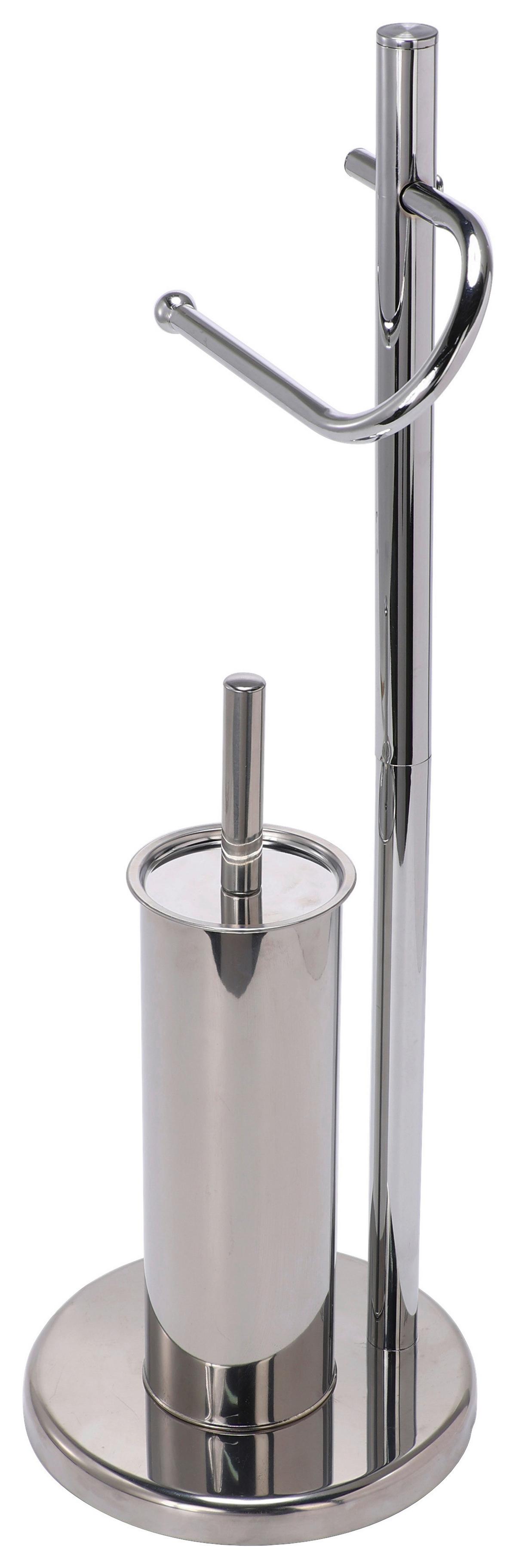 WC-Bürstengarnitur Florenz 2 B992500 - Chromfarben, KONVENTIONELL, Kunststoff/Metall (19,5/67/19,5cm) - Homezone