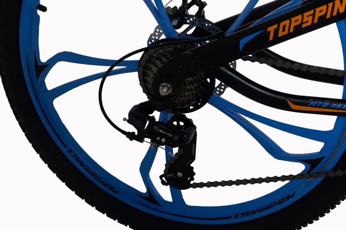 Mountainbike 26'' WYLD Topspin schwarz/blau - Schwarz, MODERN, Metall (25cm)