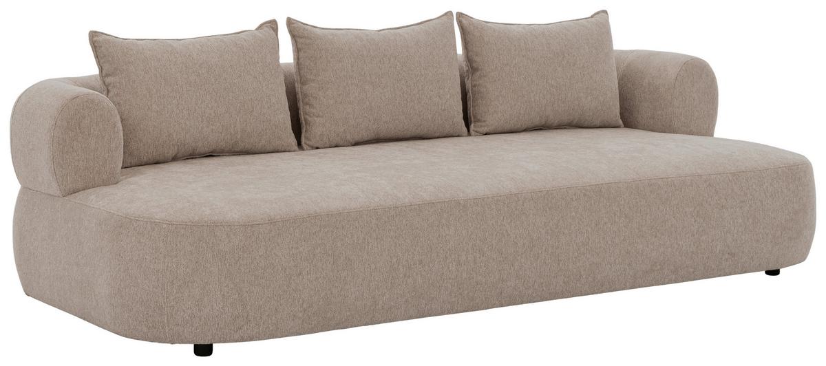 Bigsofa Ferro Hellbraun B: 240 cm - Hellbraun/Schwarz, Design, Textil (240/76/122cm) - Livetastic