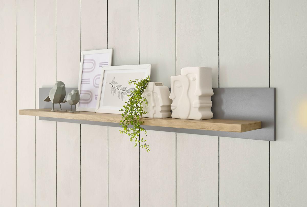 Wandboard Chambord Hellgrau/Eiche Dekor B: 150cm - Eichefarben/Hellgrau, Design, Holzwerkstoff (150/20/19cm) - MID.YOU