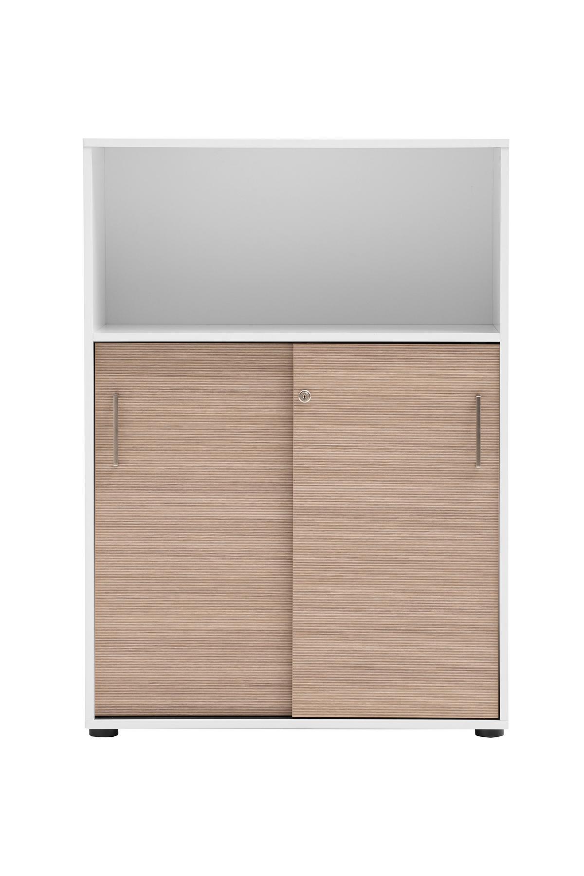 AKTENSCHRANK Metz Weiß/Beige B: 80,1cm - Beige/Weiß, MODERN, Holzwerkstoff (80,1/113,4/38,2cm) - MID.YOU
